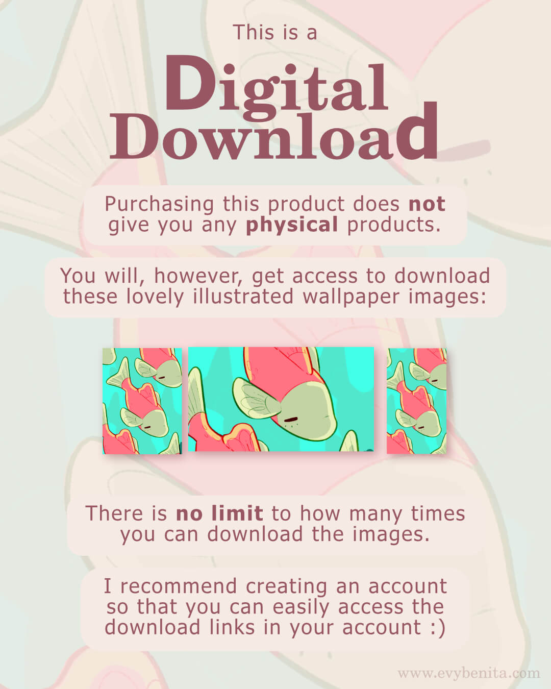 Calm Salmon Digital Wallpaper Pack Img3 - Evy Benita