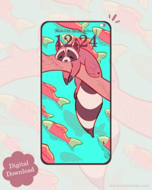 Sleepy Raccoon Digital Wallpaper Pack