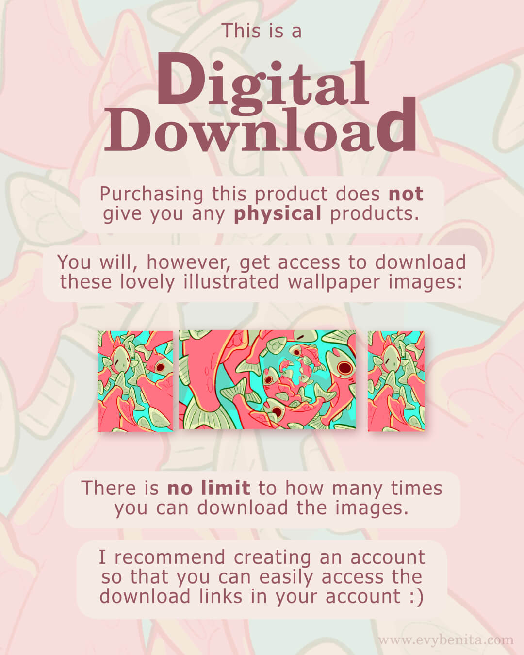 Sleepy Salmon Run Digital Wallpaper Pack Img3 - Evy Benita