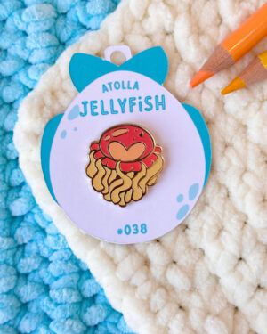 Fiery Atolla Jellyfish Enamel Pin Badge