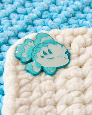 Baby Blue Flower Fish Enamel Pin Badge