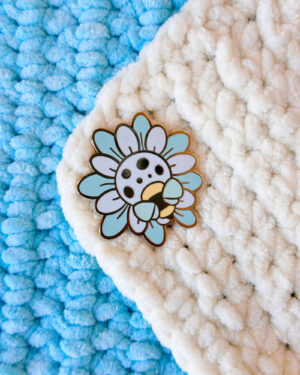 Frosty Bumblebee Wildflower Enamel Pin Badge