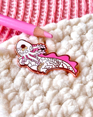 Blossom Axolotl Enamel Pin Badge