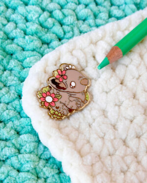 Blossom Wombat Enamel Pin Badge
