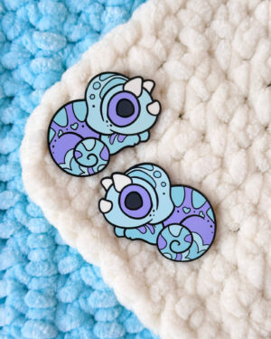 Blue Kikuyu Chameleon Enamel Pin Badge