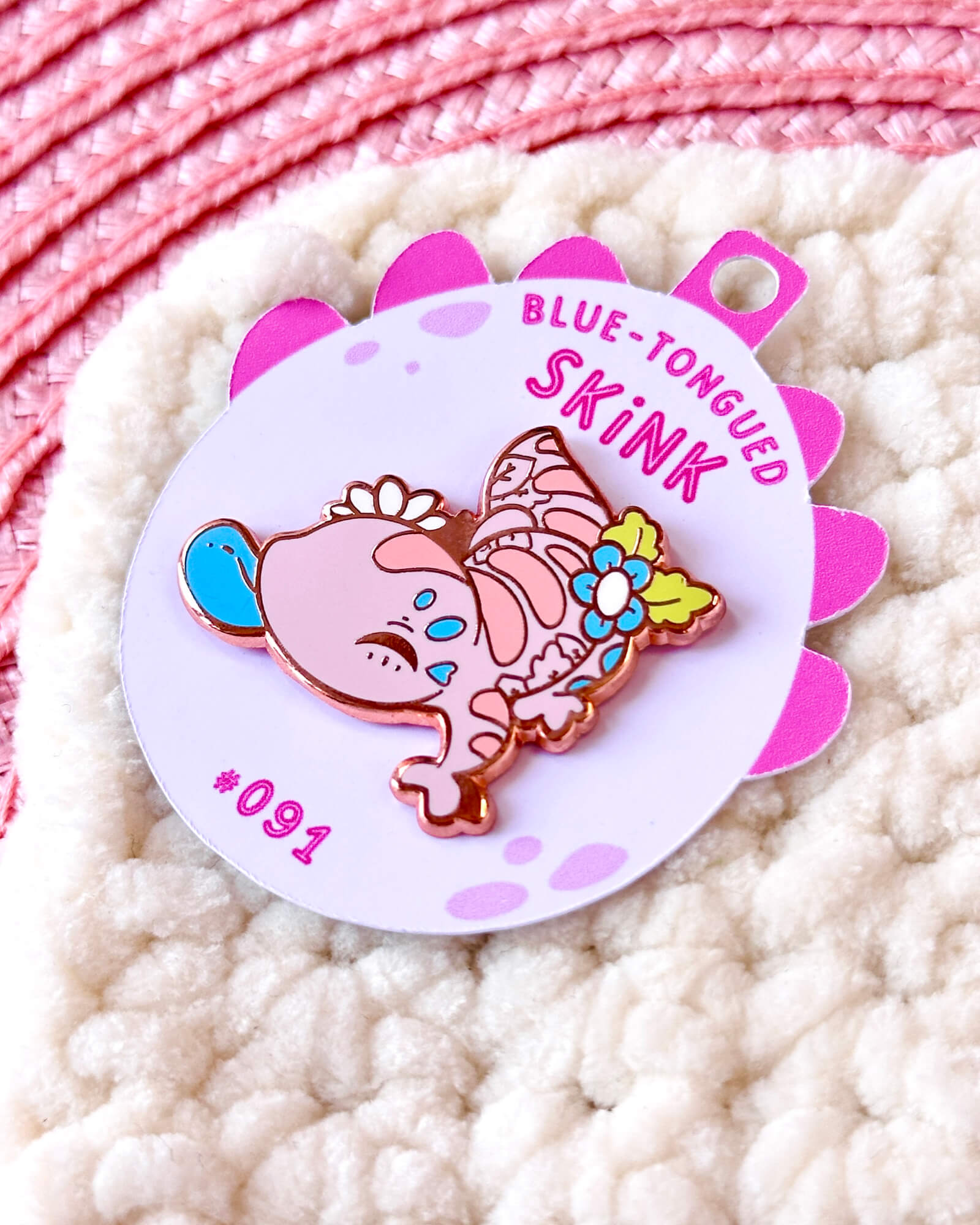Blue-Tongued Skink Enamel Pin by Evy Benita - Critumi Series - All Rights Reserved (2) - Evy Benita