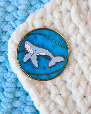 Translucent Blue Whale Enamel Pin Badge