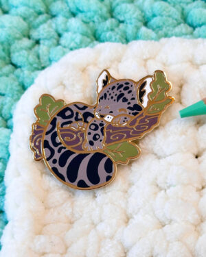 Clouded Leopard Enamel Pin Badge