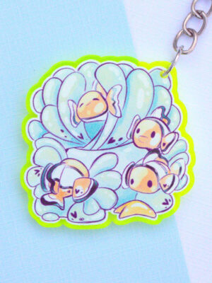 Clownfish in Anemone Fluorescent Keychain