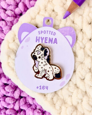 Standing Spotted Hyena Enamel Pin Badge