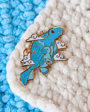 Moonlit Manatee Momma and Pup Enamel Pin Badge