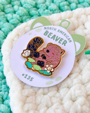 North American Beaver Enamel Pin Badge