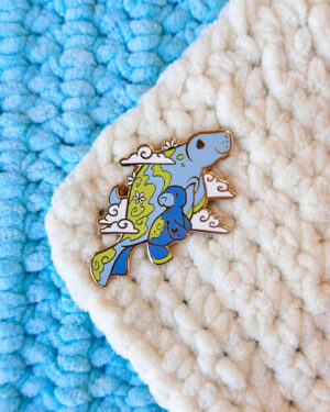 Manatee Momma and Pup Enamel Pin Badge