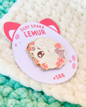 Silky Sifaka Lemur Enamel Pin Badge