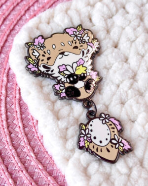 Cozy River Otter Dangle-Tail Enamel Pin by Evy Benita - All Rights Reserved (3) - Evy Benita