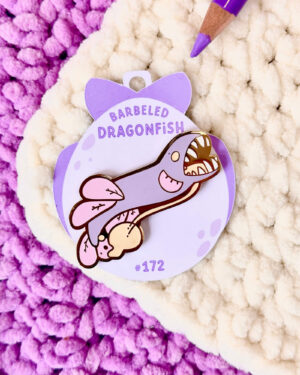 Lilac Barbeled Dragonfish Enamel Pin Badge