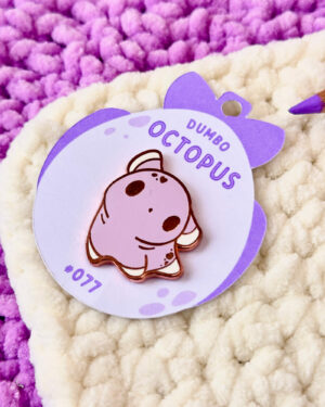 Lilac Dumbo Octopus Enamel Pin Badge