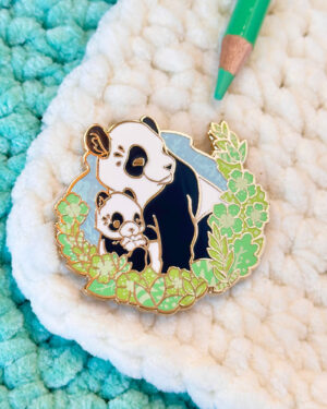 Daylight Panda Family Enamel Pin Badge