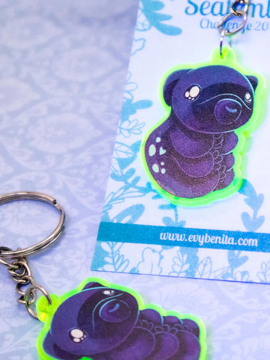Deep-Sea Tardigrade Acrylic Keychain by Evy Benita 002 - Evy Benita