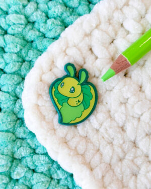 Emerald Elysia Sea Slug Enamel Pin Badge