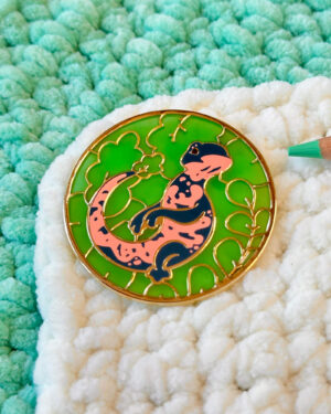 Translucent Fire Belly Newt Enamel Pin Badge