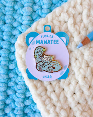 Florida Manatee Enamel Pin Badge