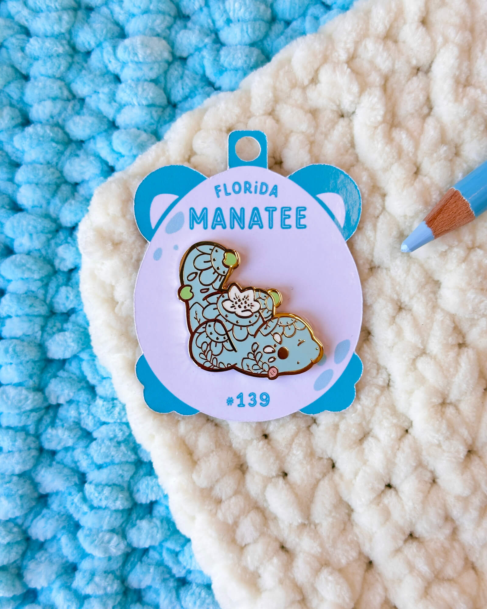 Florida Manatee Enamel Pin - Designed by Evy Benita - Critumi Series - All Rights Reserved (3) - Evy Benita