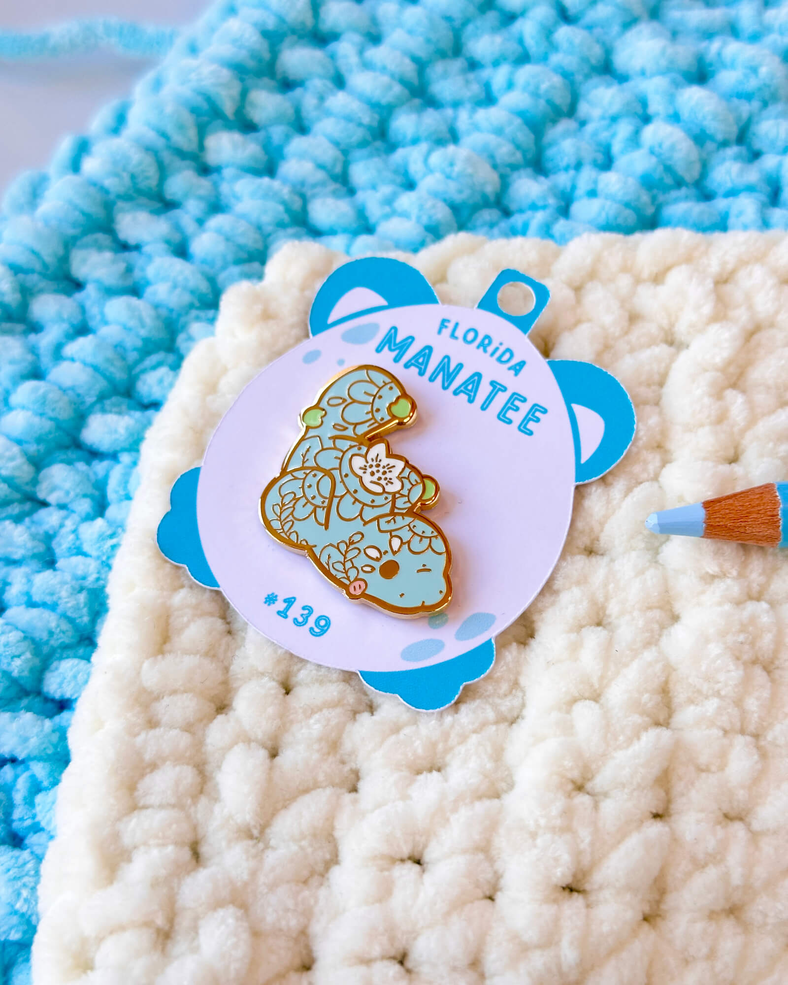 Florida Manatee Enamel Pin - Designed by Evy Benita - Critumi Series - All Rights Reserved (4) - Evy Benita