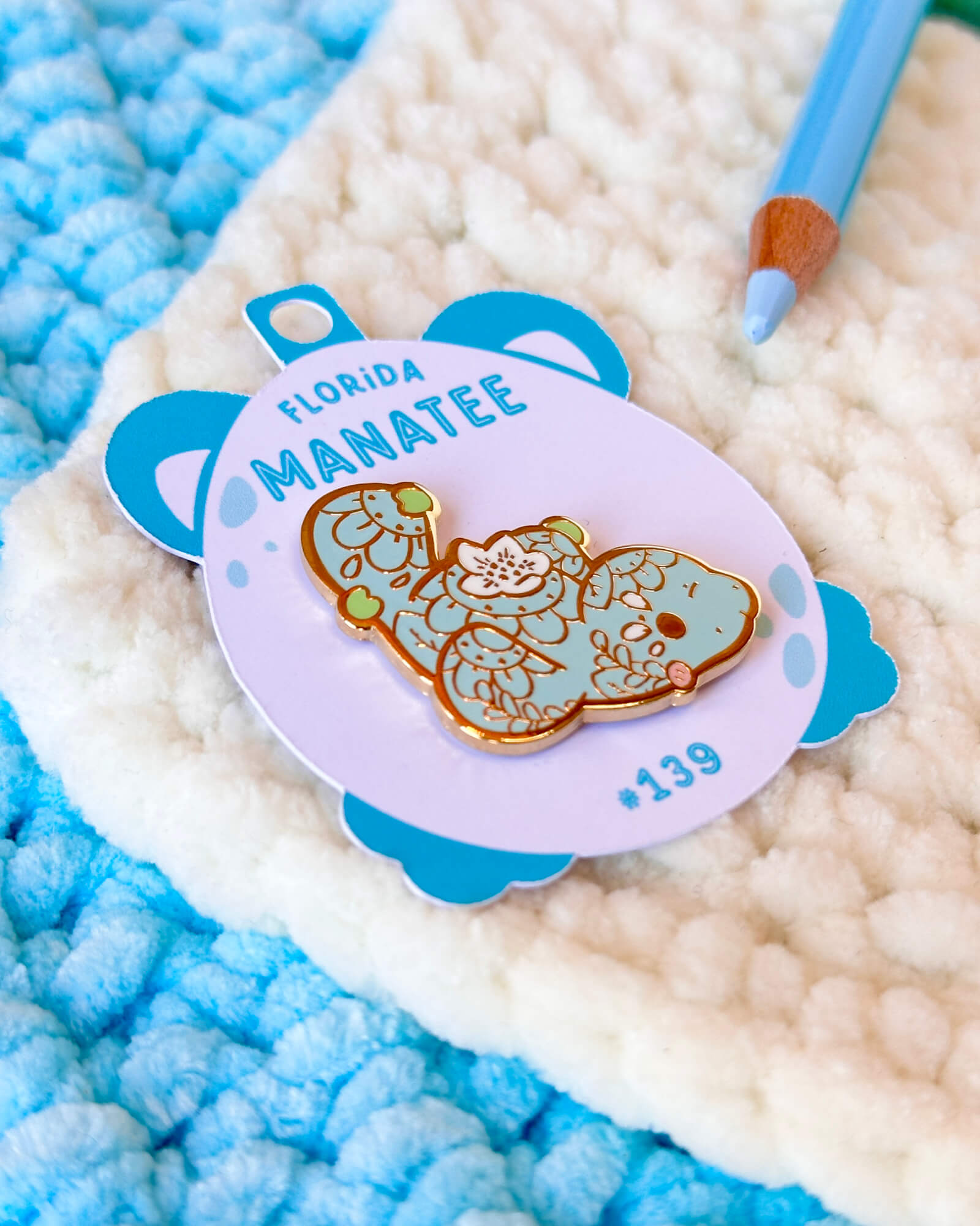 Florida Manatee Enamel Pin - Designed by Evy Benita - Critumi Series - All Rights Reserved (5) - Evy Benita