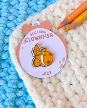 Fluttery Clownfish Enamel Pin Badge
