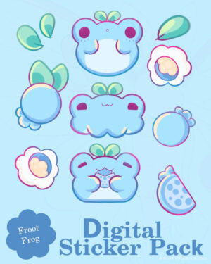 Blueberry Froot Frogs Digital Sticker Pack