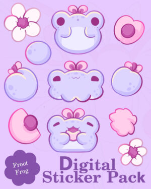 Plum Froot Frogs Digital Sticker Pack