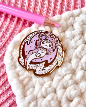 Galactic Axolotl Enamel Pin Badge