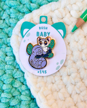 Bush Baby Enamel Pin Badge