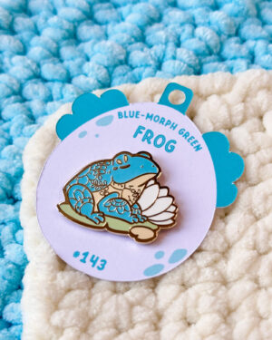 Blue Morph Frog Enamel Pin Badge