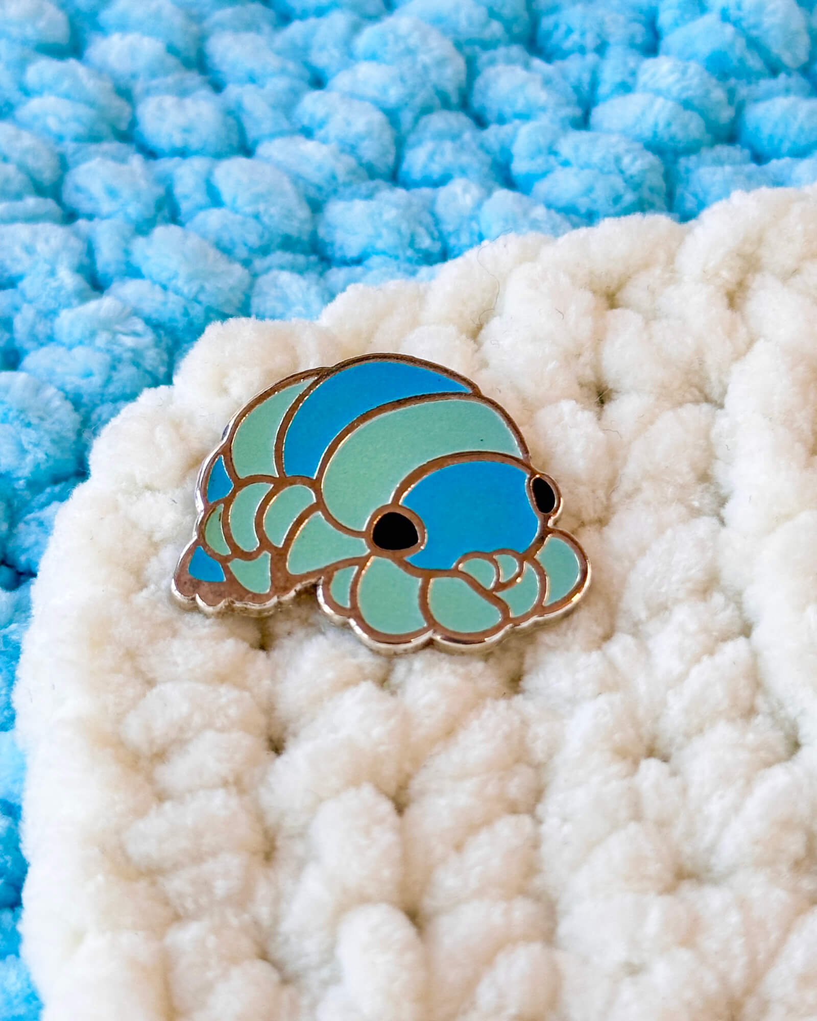 Glow-in-the-Dark Isopod Enamel Pin - Designed by Evy Benita - Critumi Series - All Rights Reserved (1) - Evy Benita