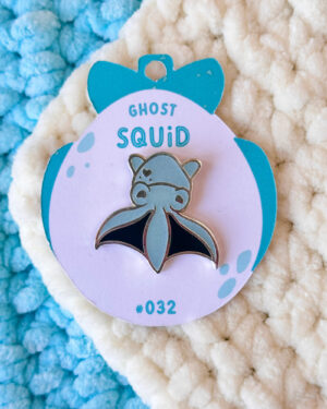 Ghost Squid Enamel Pin Badge