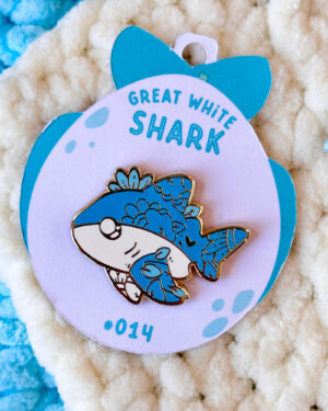 Great White Shark Enamel Pin - Designed by Evy Benita - Critumi Series - All Rights Reserved (3) - Evy Benita