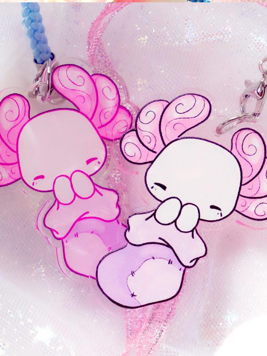 Happy Lotl Stocking Acrylic Keychain by Evy Benita 001 - Evy Benita