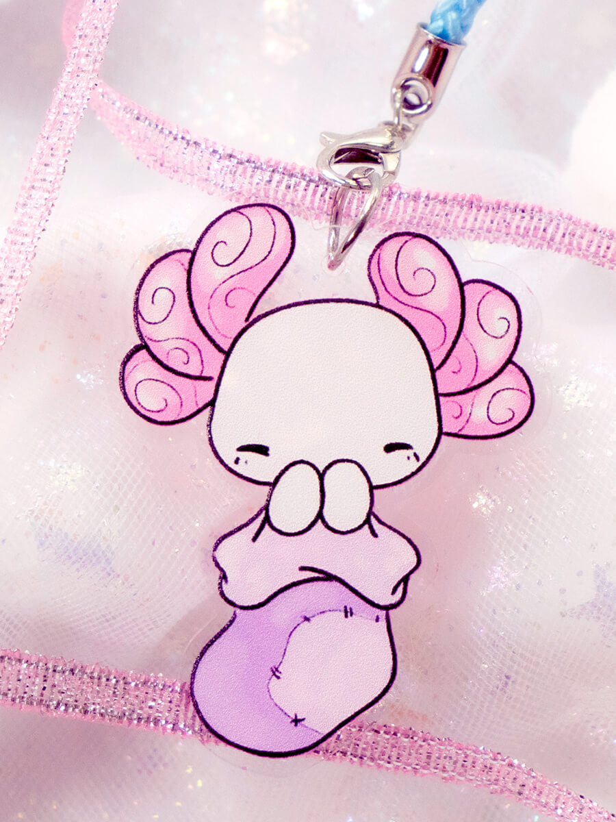 Happy Lotl Stocking Acrylic Keychain by Evy Benita 002 - Evy Benita