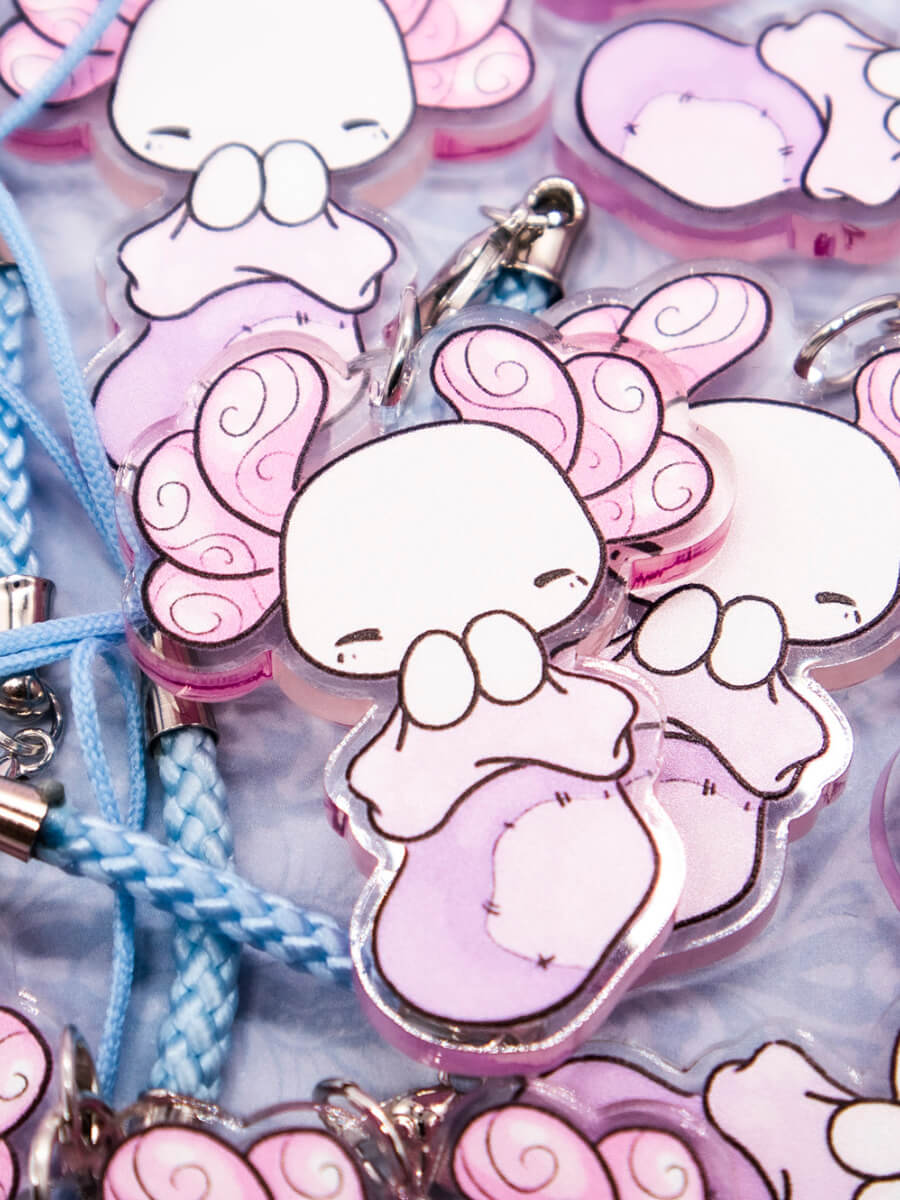 Happy Lotl Stocking Acrylic Keychain by Evy Benita 003 - Evy Benita
