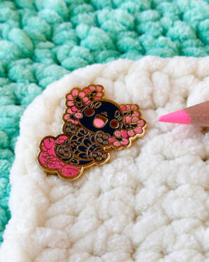 Happy Mudpuppy Salamander Enamel Pin Badge