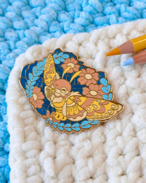 Hummingbird Hawk Moth Enamel Pin Badge