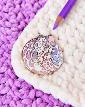 Hydrangea Clouded Leopard Enamel Pin Badge