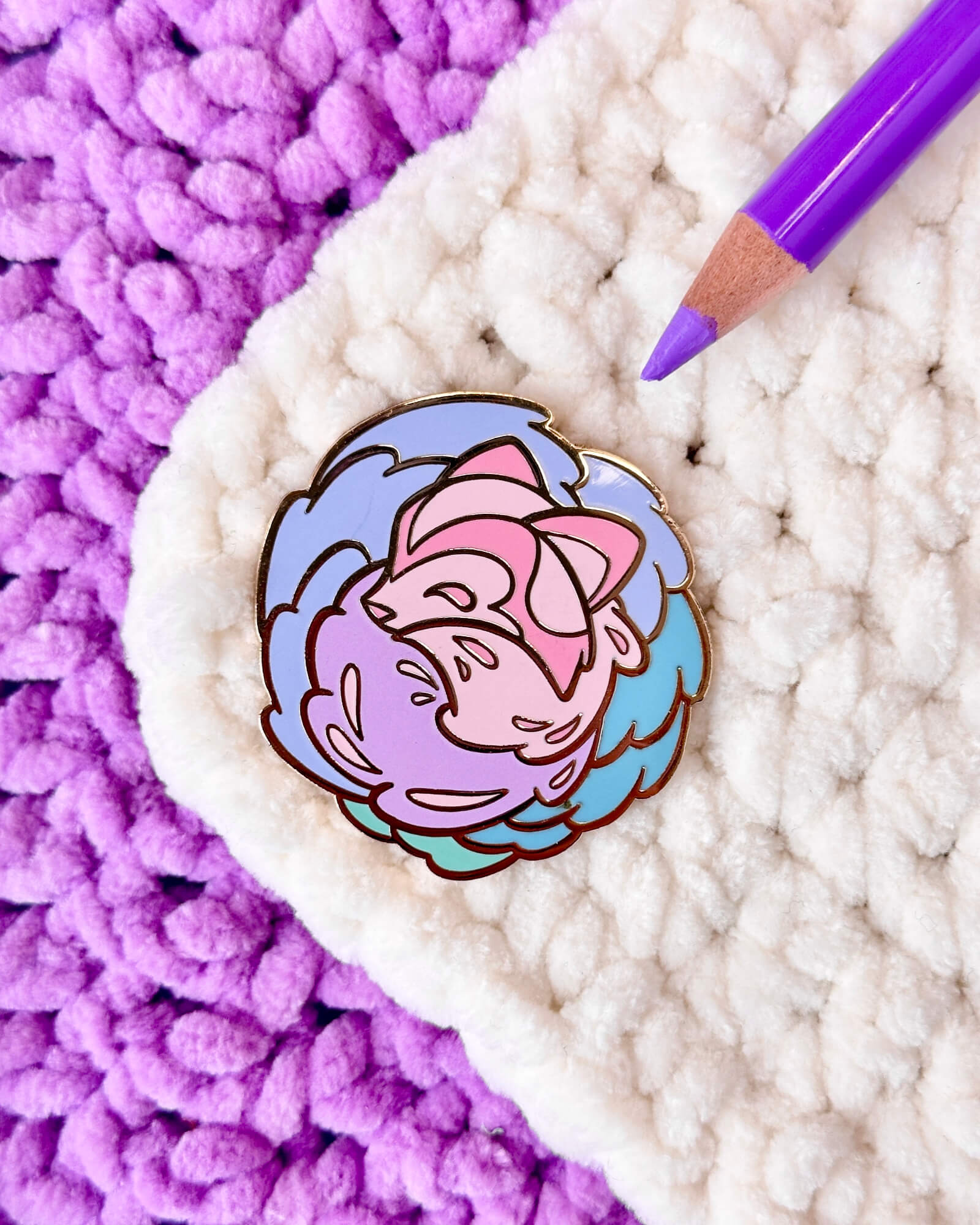 Hydrangea Tanuki Enamel Pin - Designed by Evy Benita - All Rights Reserved (2) - Evy Benita