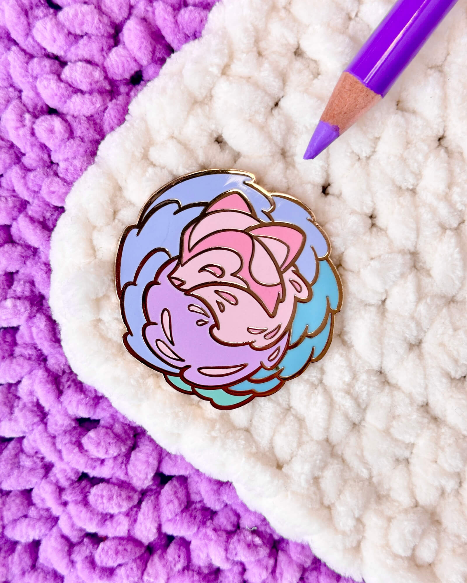 Hydrangea Tanuki Enamel Pin - Designed by Evy Benita - All Rights Reserved (4) - Evy Benita