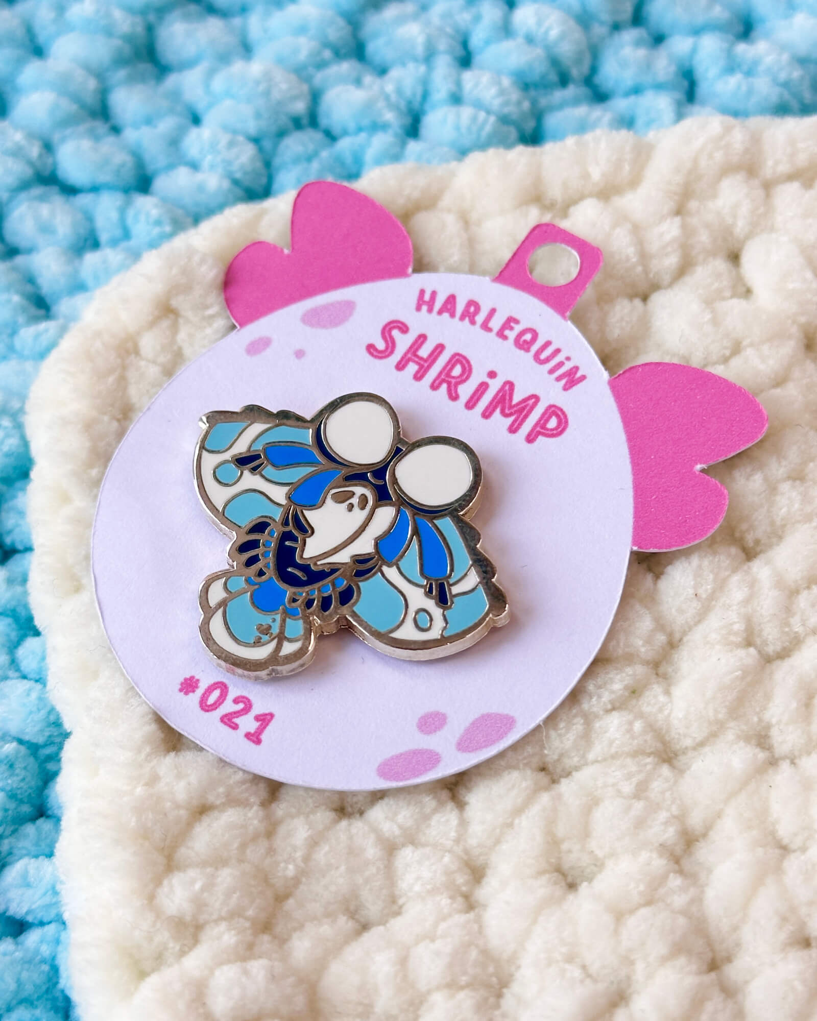 Icy Shrimp Enamel Pin by Evy Benita - Critumi Series - All Rights Reserved (3) - Evy Benita