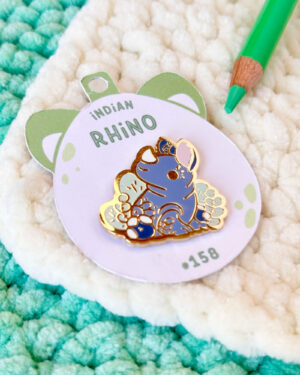 Indian Rhinoceros Enamel Pin Badge