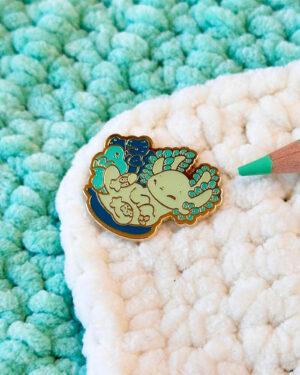 Lake Patzcuaro Salamander Enamel Pin Badge