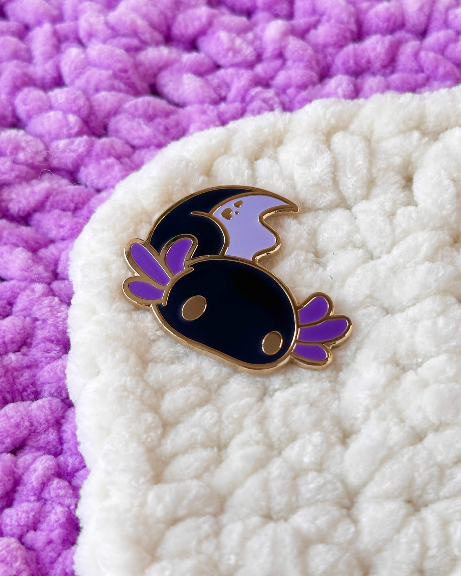 Lavender Axolotl Enamel Pin by Evy Benita - Critumi Series - All Rights Reserved (7) - Evy Benita